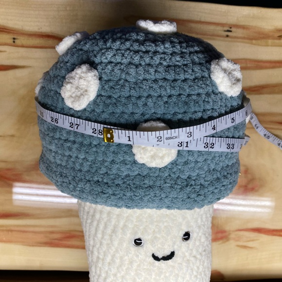 Handmade Crochet Mushroom Accent Pillow - Picture 4 of 8